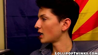 Boy bends over after blowing penis for hard anal pounding