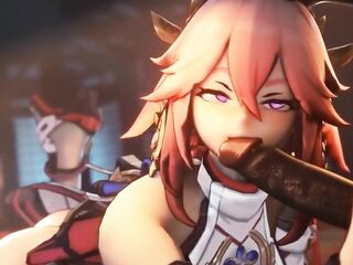 Hilichurl Genshin Animation Compilation Eula Hutao Raiden Shogun Yae Miko hentai