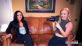 Blonde Cutie Alex And Brunette Hottie Carmen Suck Their Pussies And A Dick!