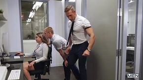 Sweet Hot studs butt fuck in the office