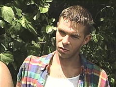 Out in the woods, two gay partners explore each other's sexual desires
