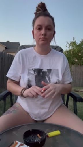 Smoking In The Backyard, I Hope No One Saw(more SF content on OF)