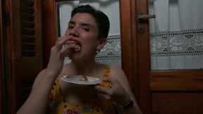 Croissant with Ham, Cheese and Cum!