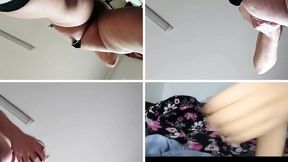 Amateur Wife Fingers Pussy Orgasm with Moans. Latina Big Ass, Big Tits.