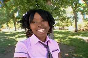 Ebony petite vixen mesmerizes with sultry charm in a daring POV passionate play