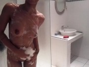 Naked wet shower scene