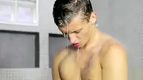 While Twinky Showers He Likes Stroking Cock And Fingering