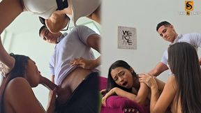 Latina MILF Emma Anturin teaches 18-year-old Leo Wild about anal sex