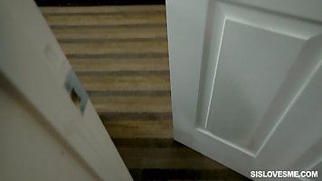 Laney Grey is sucing a big dick in a POV style and getting it inside her slit