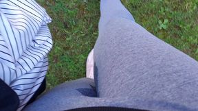 Nicoletta Gets Her Yoga Pants Completely Wet in a Public Park - Extreme Pee Exposed