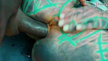 Heavily tattooed couple hardcore ANAL fuck