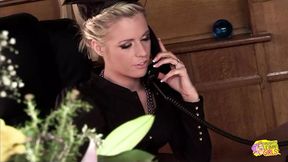 Naughty blonde COUGAR teaches her lesbian girlfriend how to use a toy