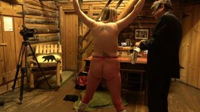 White leather glove spanking