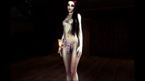 Bashful skinny Nezuko seductively invites you to spend a fun hot night