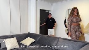 Nerd Boy Creampies Thick Ebony MILF Caught by Bestie Mom Gushing