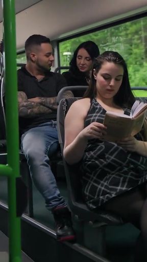 MATURE4K. Jumping on a cock in the bus   Clip 1