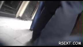 Excited man gets out and explores amsterdam redlight district