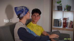 virgin boyfriend dave lion is ready to take magic c big cock for the first time is it really his first time though?