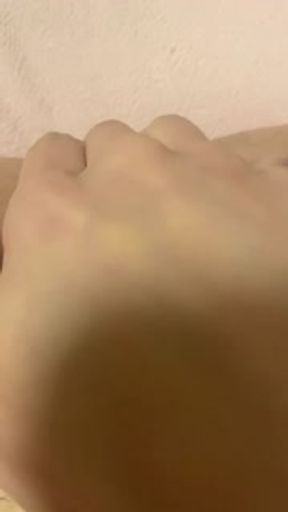 Fingering myself, view from up.Virgin girl,wet sounds