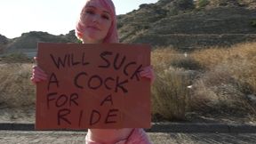 Oh my, this trans hitchiker sucks dick for a ride