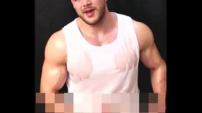 Sweaty horny oiled abs