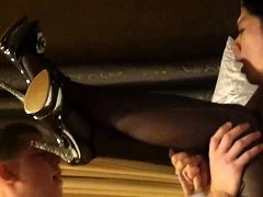 Kinky Asian girl in stockings and high heels loves rough sex