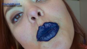 Deep Blue Lips: Sophia Sylvan Lipstick Fetish 780p mp4