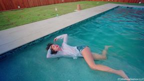 Jeans Shorts, Boot and See-Trough Wetness with Joy