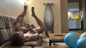 Sweet Sex of Two Twinks with Big Cocks, Bleached a Guy's Tight Ass and Came