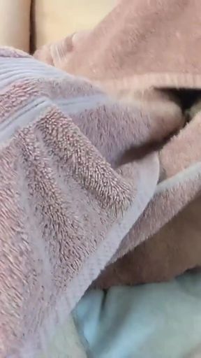 LBB - taking swimsuit off under towel jerk request   Clip 1
