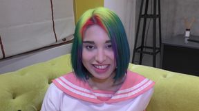 Filty cosplay slut Roxy just turned 18 yo! Fucked a stranger &amp; licked his balls