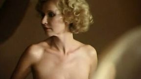 Adorable brunette with pony tail and blonde milf babe