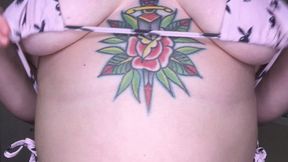 Busty BBW Strips and fucks herself