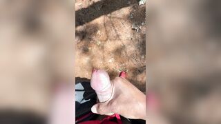 Masterbating and Spunking on a hike