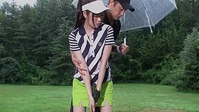 Smart Japanese Ladies Combine Their Hobbies - Golf And Fucking