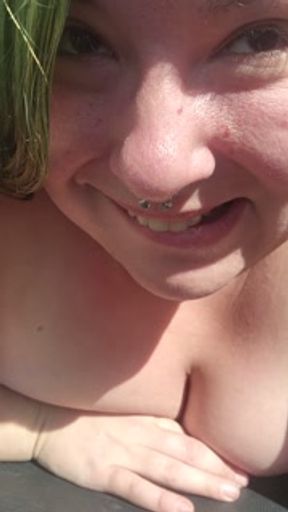 Tanning on the trampoline!