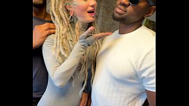 BTS of ANAL DAP 3some with two HUGE black cocks and tattooed pornstar