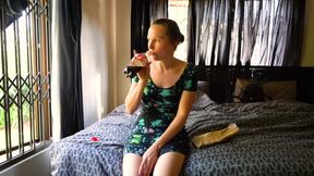 Kinky French girl indulges in burping fetish