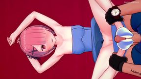 Pink-Haired Ram Gives Sensual FootJobs in Hotel Towel Session