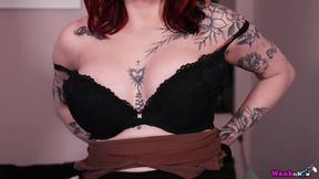 Busty Redhead Eva Ray Rubs Her Pink Pussy And Teases You