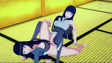 Virtual reality lesbian lovemaking with Hinata and Himawari - Naruto