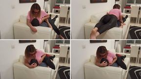 104) Breast smothering and reverse scissor