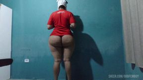 Tranny with a big ass bent over.