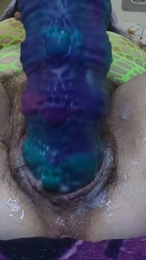 Riding 16 Inch Skull Wildolo Dildo Deep as Pussy Takes, Dirty Talk, ASMR Pussy &amp; Extreme Self Fuck   Clip 2
