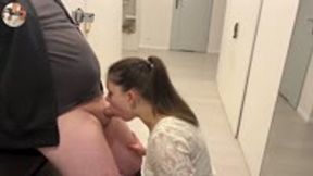 I welcumed Luca and gave him a hot blowjob, got facial as a reward!