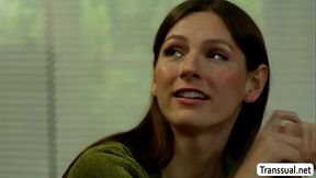 Nerdy Trans gets rectum fucked by big dick!