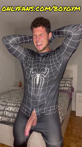 Spiderman Boy Gym Cum Without Hands, Onlyfans Guy
