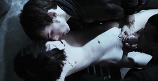 Sensual boys share emo slut for gay anal perversions in a hot trio