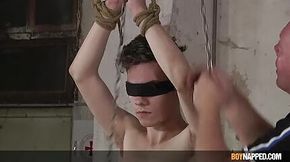 Blindfolded sub Nathan Reyes whipped by his master Sebastian