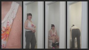 Toilet Fet Pee and Chat Followed By Cleaning The Toilet